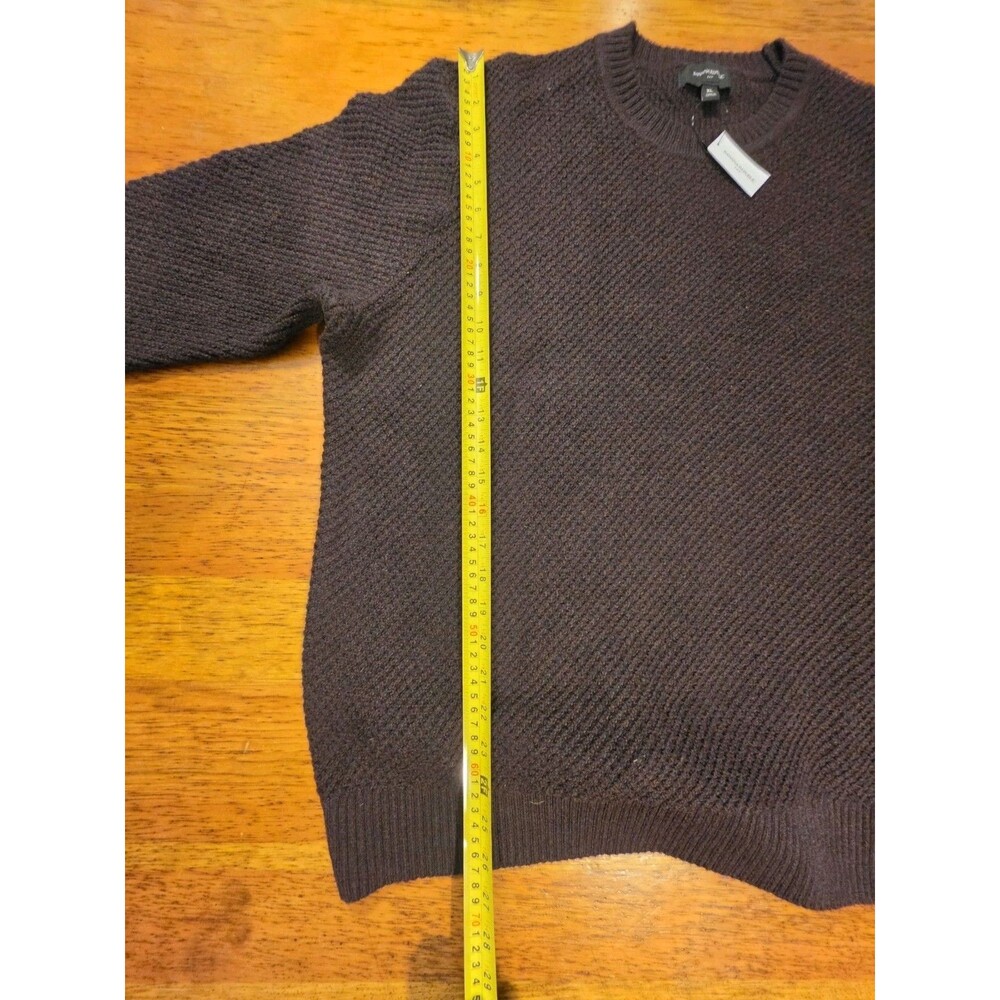NWT Banana Republic Factory Mens XL Sweater Cozy Textured Knit Brown Crewneck - Picture 5 of 12